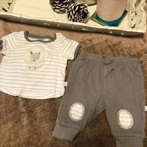 Just Born Baby Pants & Top with Baby Lamb